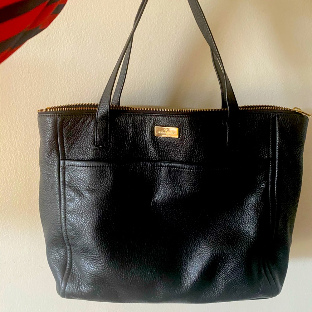 Like New Gorgeous Black Leather Kate Spade Tote!